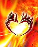 coeur en  flamme